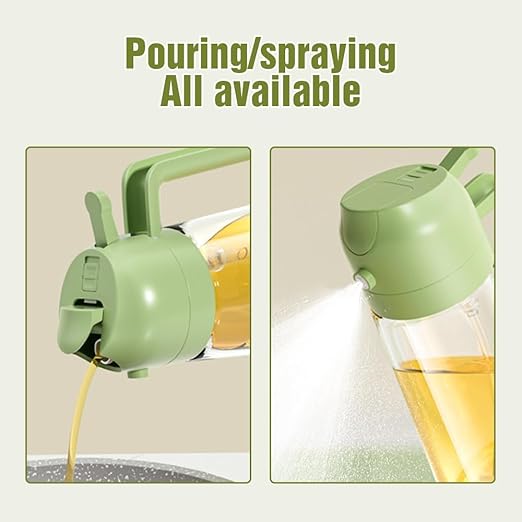 2-in-1 Glass Oil Sprayer & Dispenser β 500ml Spray and Pour Oil Bottle