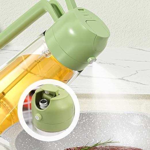 2-in-1 Glass Oil Sprayer & Dispenser β 500ml Spray and Pour Oil Bottle