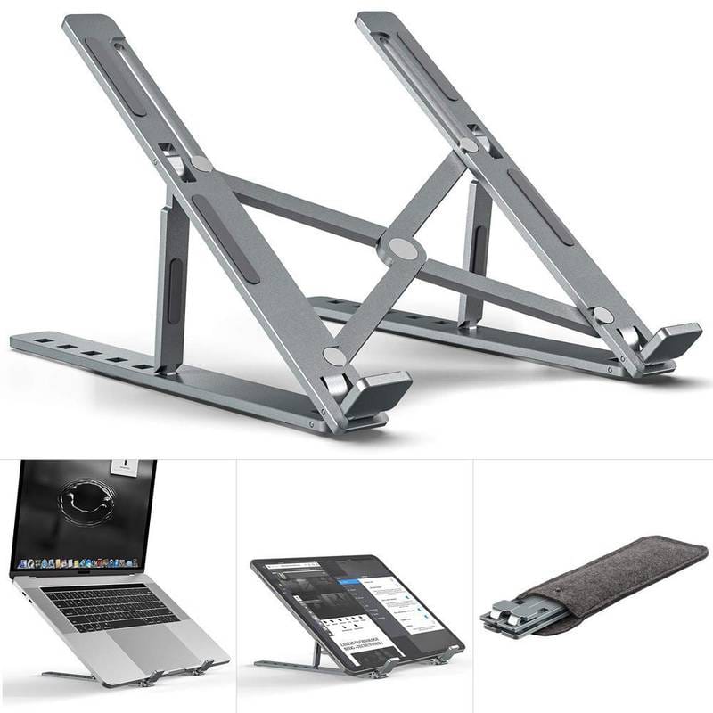 Adjustable Metal Laptop Stand β Foldable Portable Laptop Holder with Cover