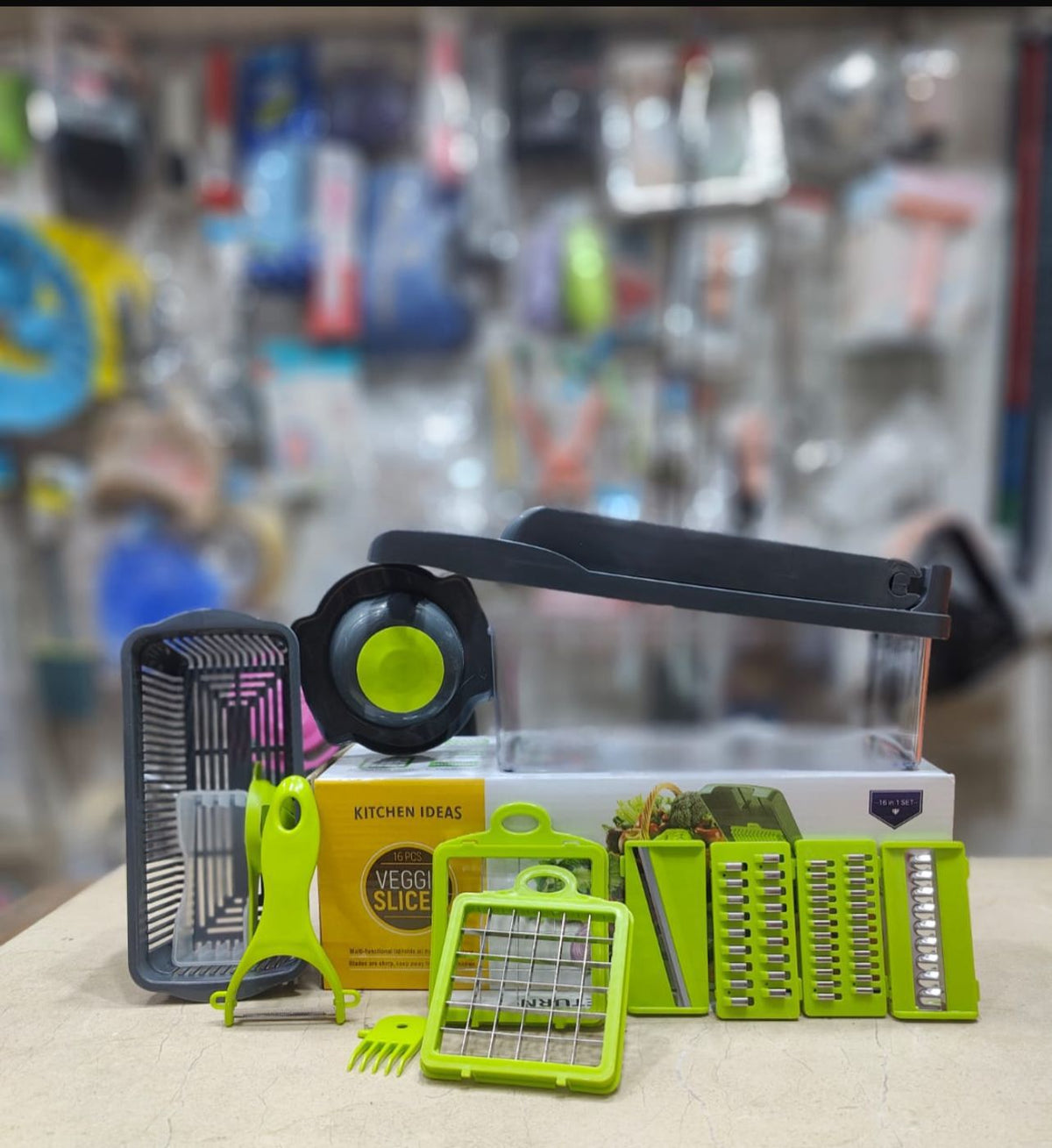 16-in-1 Vegetable Chopper β Multi-Functional Dicer, Slicer & Grater with Storage Container