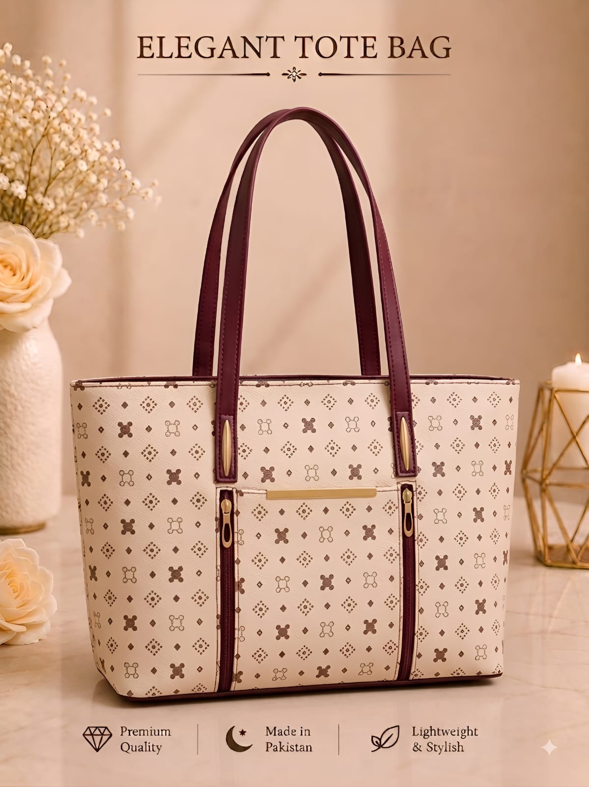Pattern Tote Bag – Stylish Spacious Everyday Shoulder Bag for Women