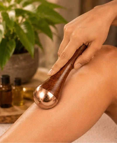 Kansa Wooden Face & Foot Massager | Handheld Self-Care Massage Tool